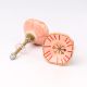 Pink Golden Flower Flat Ceramic Drawer Knob