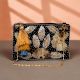 Black and Golden Cotton and Beads Hand Bag for Women