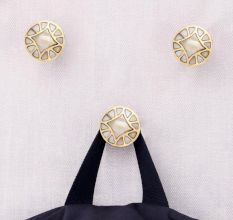 Gold Embroidered Metal Wall Hooks-3 Pieces
