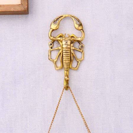 Golden Brass Scorpion Design Wall Hook For Hanging