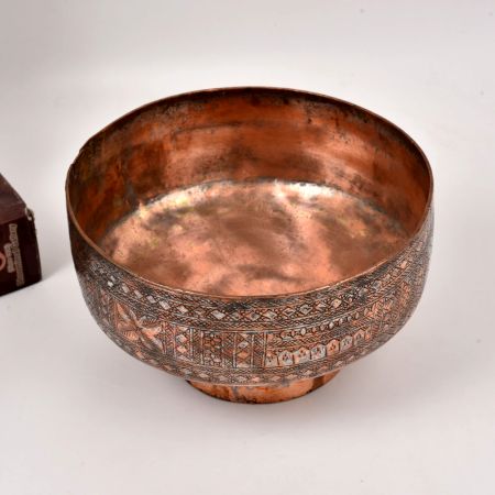 Handcrafted High-Quality Copper Bowl in Kashmiri Islamic Art