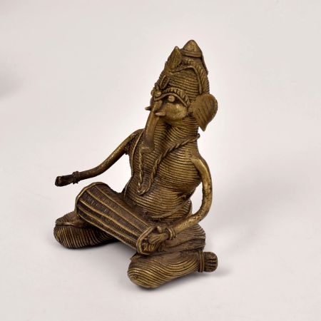 Tribal Art Handmade Brass Lord Ganesh Statue from Odisha