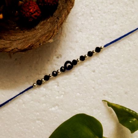 Classic Handmade Rakhi: Glass, Acrylic Beads Style