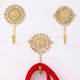 Brass Floral Pattern Pack of 3 Key Hooks for Wall