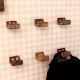 Natural Brown Small Wooden Wall Hooks-6 Pieces