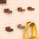 Natural Brown Small Wooden Wall Hooks-6 Pieces