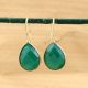Brass 22k Gold Plated Dangle Earring with Green Onyx Gemstone
