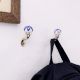Blue Floral Ceramic Metal Wall Hooks With Silver Finish-Pack of 6