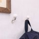 Solid White Ceramic Metal Wall Hooks With Silver Finish-Pack of 6