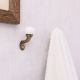 Solid White Ceramic Metal Wall Hooks With Antique Finish-Pack of 6