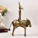 Vintage Finest Brass Statue of God Figure Riding Ox for Decor