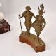 Vintage Handcrafted Brass Two Man Statue for Home Decor