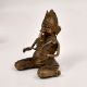 Tribal Vintage Brass Lord Ganesha Playing Sarangi Statue for Decor