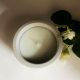 White Cemented Candle Holder with Candle for Home Decor