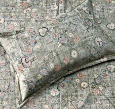 Vintage Floral Vine 100% Cotton Casement King Size Bedsheet Set with 2 Pillow Covers | 100 x 108 Inches