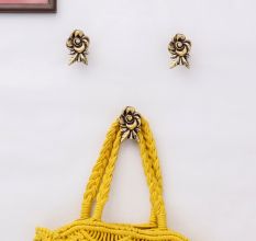 Antique Brass Rose Wall Hooks-3 Pieces