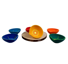 Handmade Washable Terracotta Sada Panti Diya for Home Decor Set of 6
