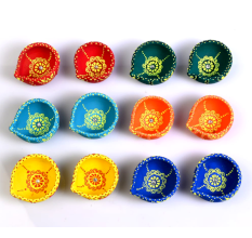 Handmade Washable Terracotta Zero Diya Set of 12