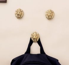 Golden Brass Lion Wall Hooks-3 Pieces