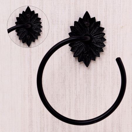 Vintage Black Aluminum Towel Ring For Bathroom