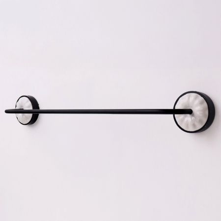 Black White Aluminum Ceramic Wall-Mounted Towel Bar for Bathroom