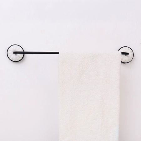 Black White Aluminum Ceramic Wall-Mounted Towel Bar for Bathroom