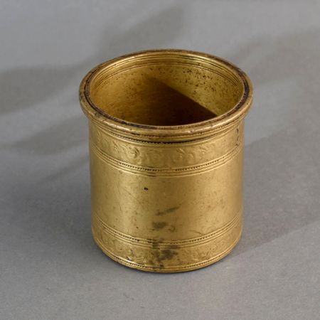 Handmade Engraved Brass Panchpatra Water Pot for Rituals