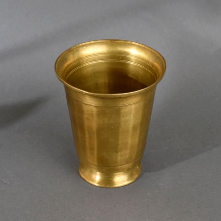 Golden Finish Brass Holy Glass Pot for Rituals and Decoration