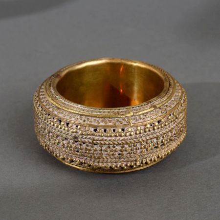 Beautiful Engraved Brass Ashtray in Tribal Art