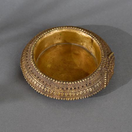 Handmade Brass Tribal Ashtray with Engraving for Decor