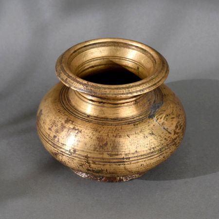 Handcrafted Vintage Brass Holy Water Pot from South India