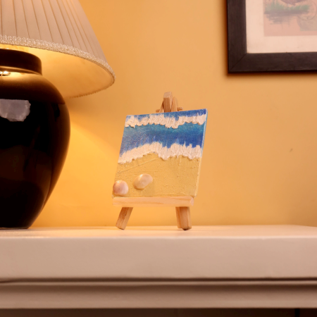 Mini Beach Canvas Art with Shells for DÃ©cor