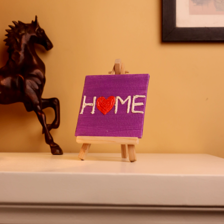 Mini Home Wall Art with Heart Textured Design