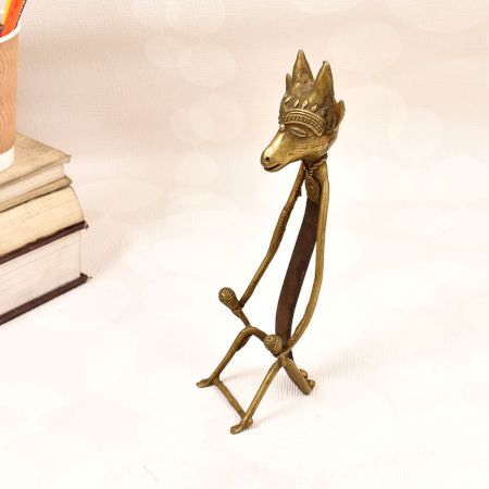 Tribal Vintage Folk Brass Iron Animal Head Figure for Decor