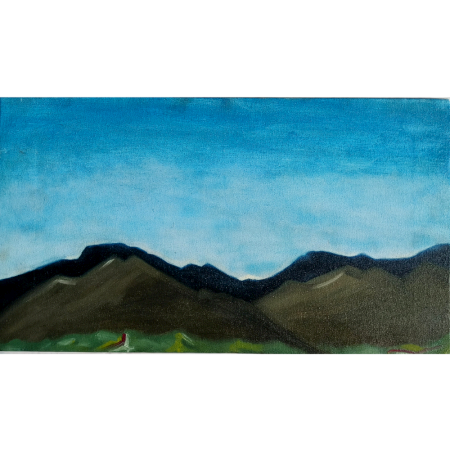 Romantic Landscape â€“ Whispers Beyond the Ridge | Oil on Canvas by Artist B. Manikanta