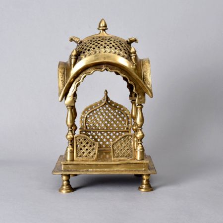 Handmade Northern India Brass Temple in Vintage Finish