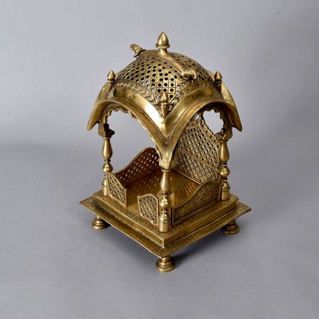 Handmade Northern India Brass Temple in Vintage Finish