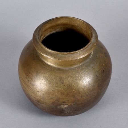 Handcrafted Finest Brass Cooking Pot in Plain Brown Vintage Finish