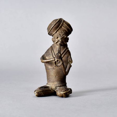 Vintage High-Quality Tribal Brass Man Statue for Decoration