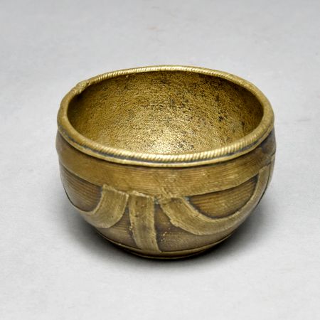 Handmade Engraved Vintage Small Brass Rice Measuring Pot