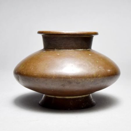 Handcrafted Vintage Brass Holy Water Pot from Himachal for Decor