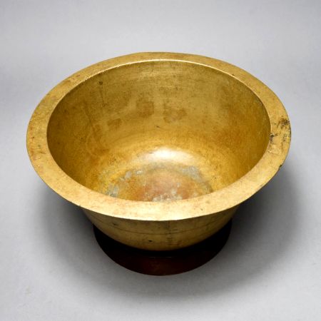 Plain Brown Handmade Brass Holy Pot for Prayer Room