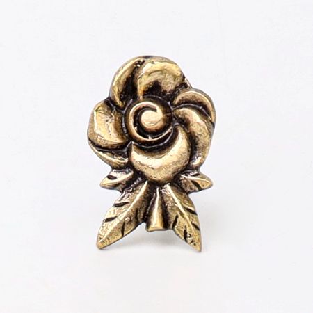 Antique Brass Rose Drawer Knob