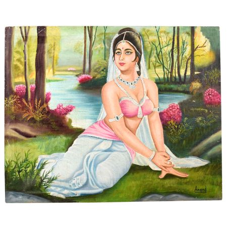 Ethereal Beauty in Forest Landscape Acrylic on Canvas Painting