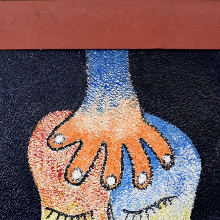 Silent Connection Multicolor Canvas on Board Painting