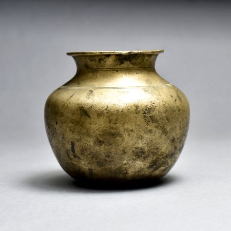 Plain Finish Brass Holy Water Pot from South India for Decor
