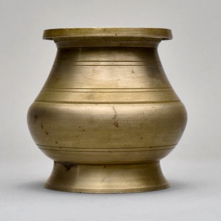 Vintage Sturdy Brass Holy Water Pot in South Indian Art