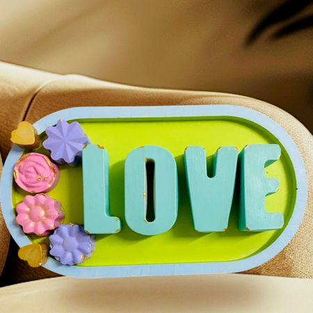 Love Cemented Plate for Home Decor