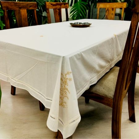 Anthophile Rectangular Table Cloth - Beige