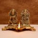 Golden Aluminium Laxmi Ganesh Diwali Oil Diya Lamp